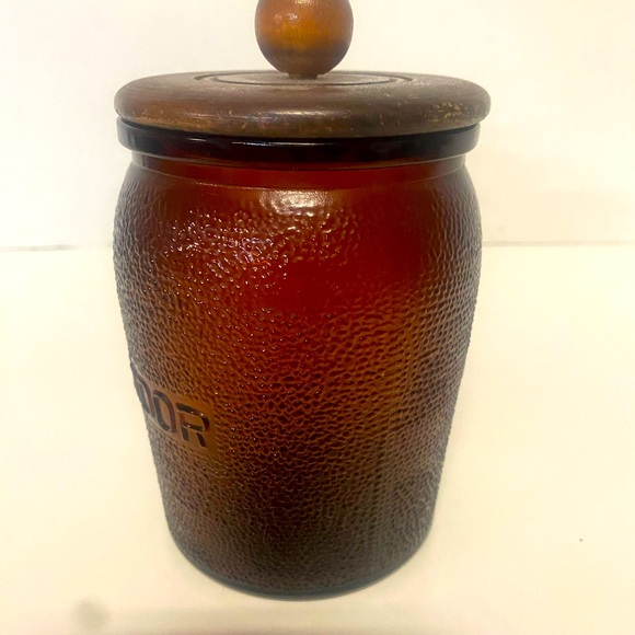 Dun-rite Glass Humidor Amber Glass Rare Find Vintage Tobacciana Snuff Jar - Picture 2 of 12